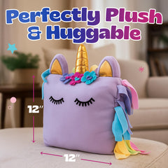 Pinwheel Crafts Unicorn Pillow Kit fleece tassels provide colorful texture accents