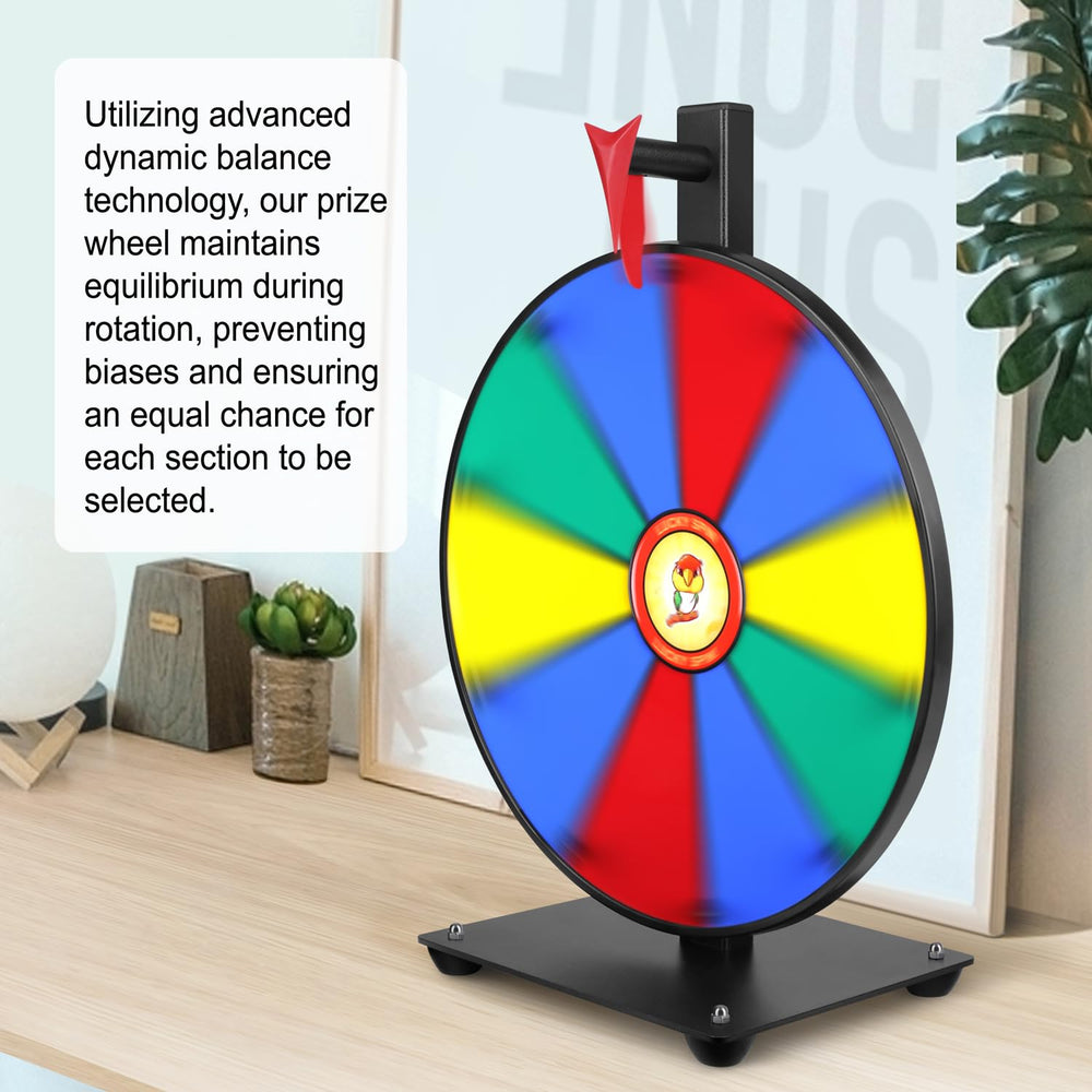 Pionites prize wheel with 10 slots showcasing vibrant colors for trade shows.