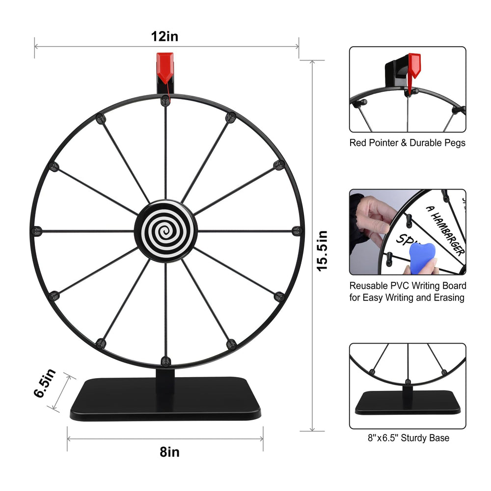 Pionites prize wheel color slots create an eye-catching display for parties and trade shows.
