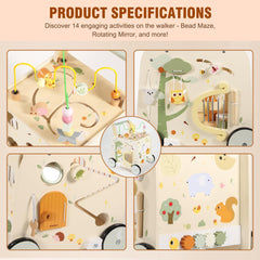 Pithfor Montessori activity cube toy with beads and gears for discovery