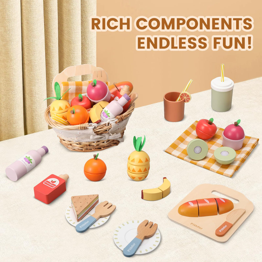 Pithfor Picnic Playset beverages invite vibrant pretend meals and role play
