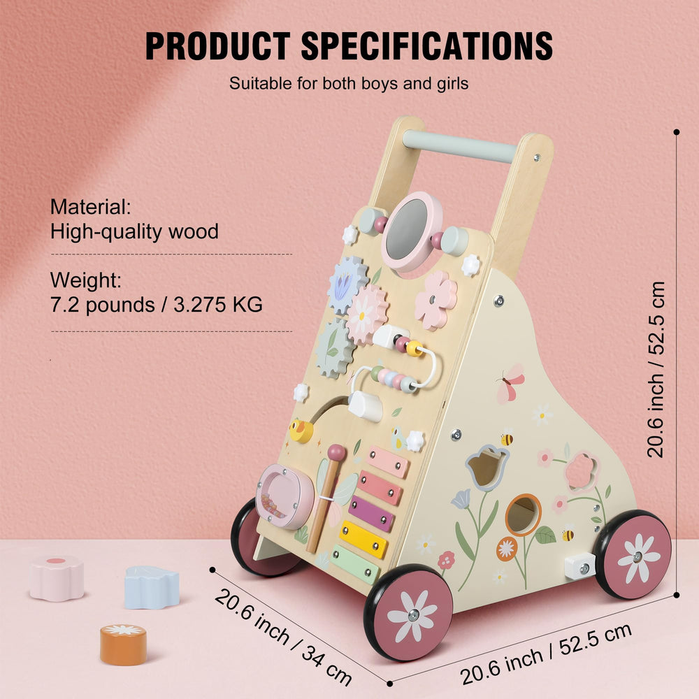 Pithfor wooden baby walker bead maze engages fine motor skills.