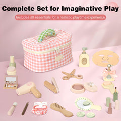 Pithfor wooden makeup toy set perfume bottles for pretend play