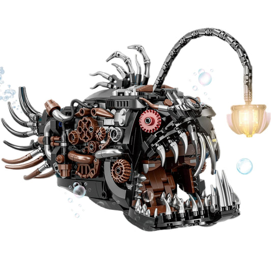 PIVONAX Angler Fish building kit front view for STEM learning and display