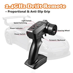 PIWIJOY RC Drift Car has a shock-resistant shell for durability.