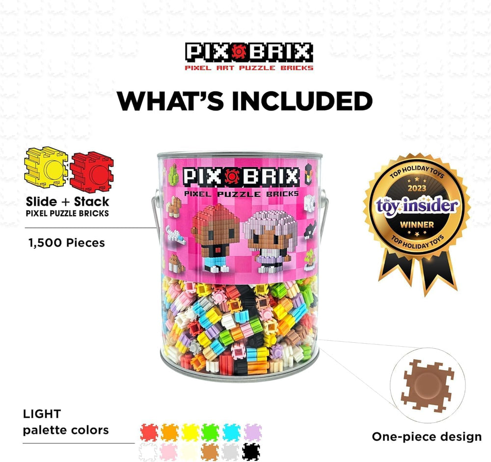 Pix Brix 12-color Light Palette offers vibrant hues for bold builds.