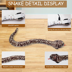 Pixibond snake features retractable tongue and swinging tail for realism.