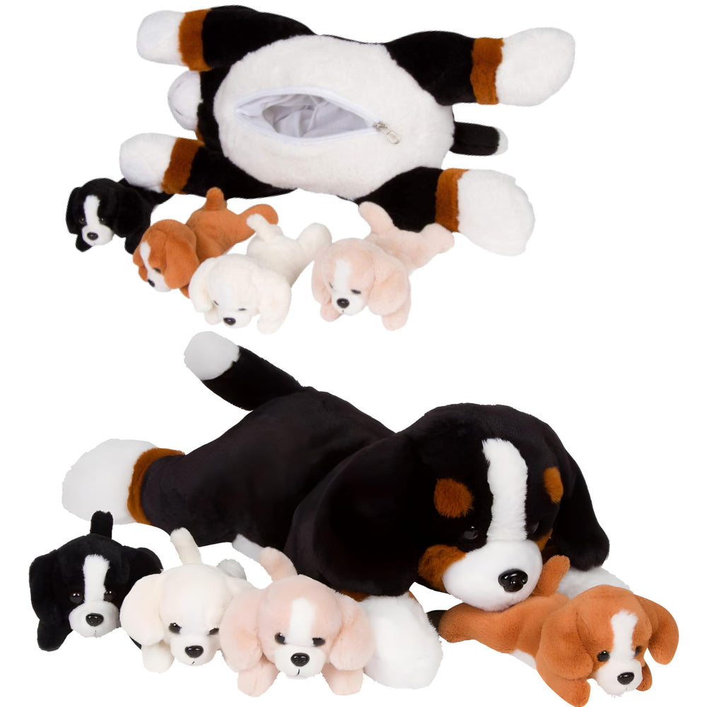 PixieCrush Bernese mommy with puppies full view invites warm cuddles and imaginative play.