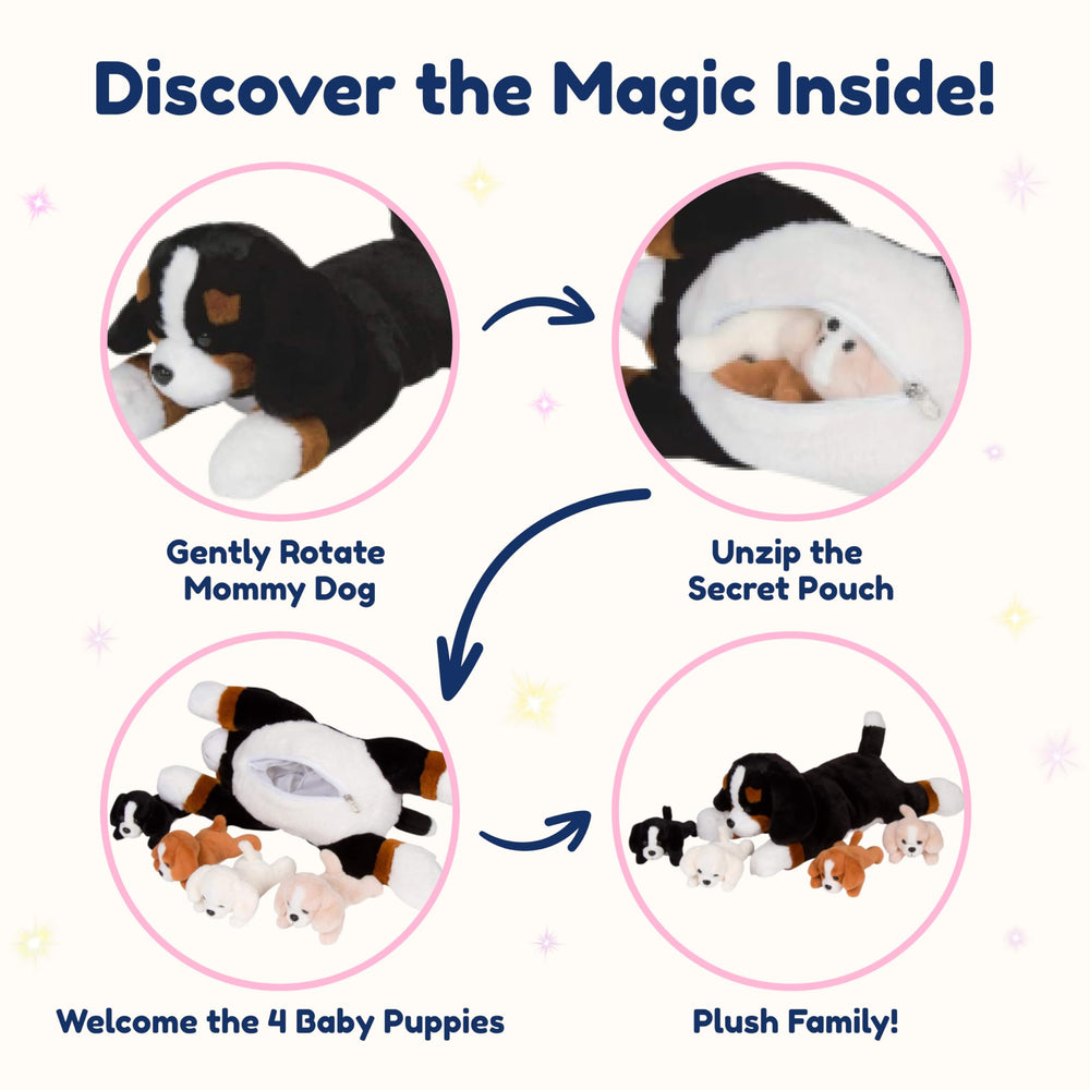 PixieCrush child playing with puppy toy demonstrates imaginative storytelling and companionship.