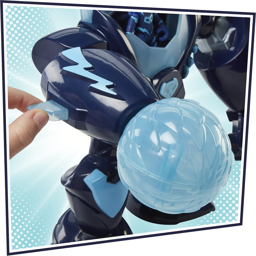 Power Furball launcher activated by button for action-packed play