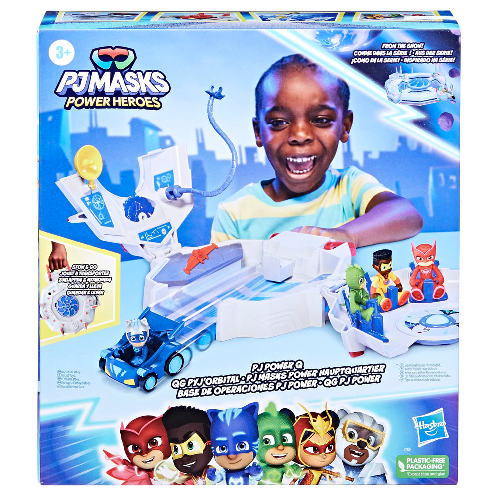 Cat launcher action at PJ Masks Power Q playset headquarter