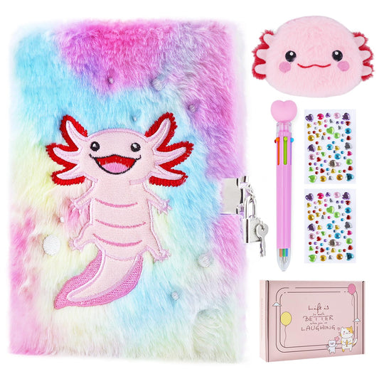 PJDRLLC Axolotl Diary with Lock shown, a secure space for thoughts and memories.