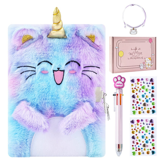PJDRLLC Caticorn Diary with lock and keys keeps secrets private