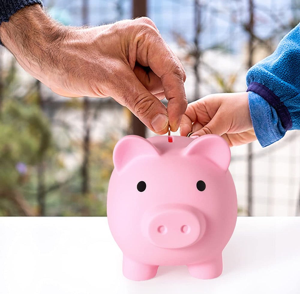 PJDRLLC piggy bank bottom drawer easy-access feature for quick money retrieval.