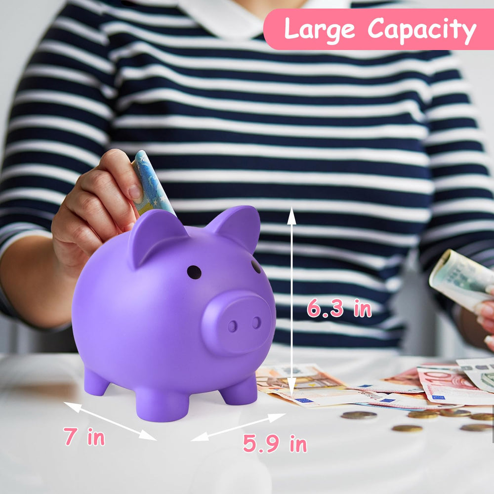 PJDRLLC piggy bank purple decor in kid's room, practical gift idea