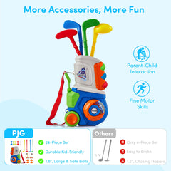PJG Toddler Golf Set clubs with safe, kid-friendly grips
