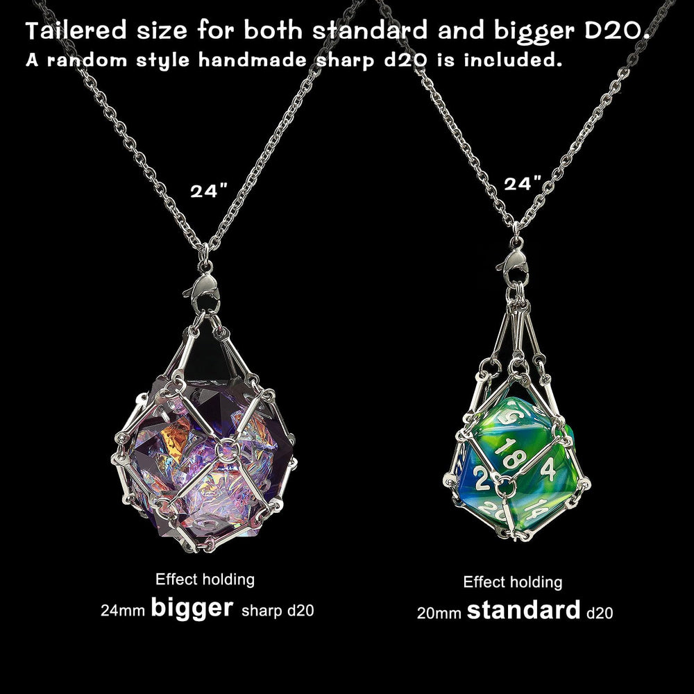 PJOY DND D20 necklace showcases a mystery color dice for unique style