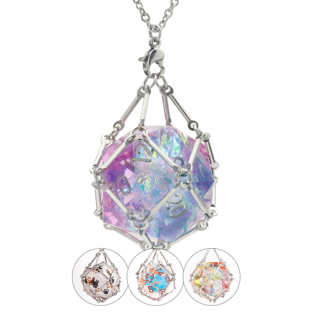 PJOY DND D20 necklace with sharp edge pendant for durable gaming wear