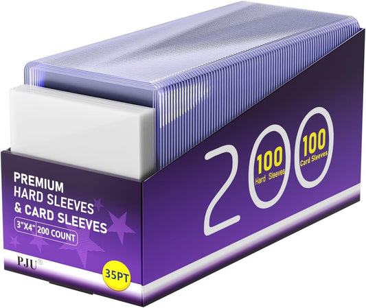 PJU 200 hard sleeves collection keeps trading cards securely protected.