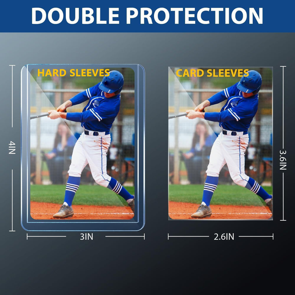 PJU hard sleeve demonstrates precise 3x4 outer dimensions for secure card fitting.