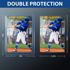 PJU hard sleeve demonstrates precise 3x4 outer dimensions for secure card fitting.