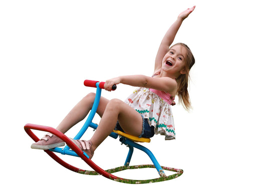 PlatPorts Kids Rocking Seesaw front view highlights a safe seat for toddlers and balanced motion.