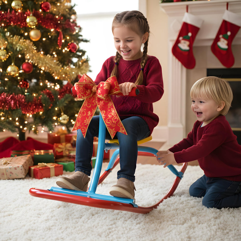 PlatPorts Kids Rocking Seesaw side view demonstrates sturdy steel frame supporting active play.