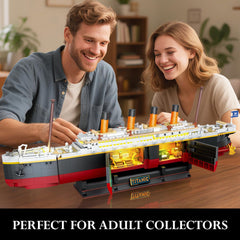 PLAXSOON Titanic model highlights smokestacks and decks for detailed display.