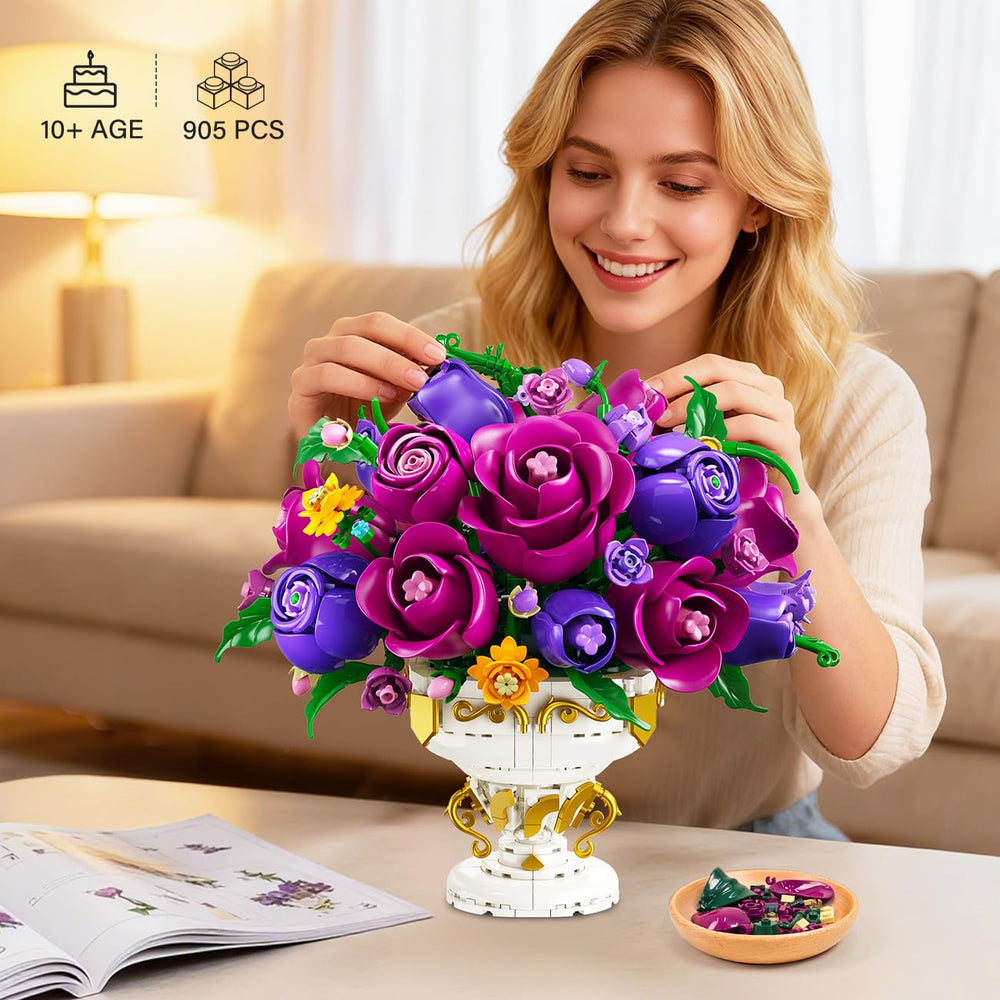 PLAXSOON white pot display pairs with the roses for instant home decor