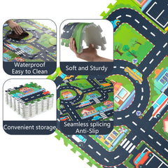PLAY 10 city-pattern mat with roads encourages exploration and early learning.