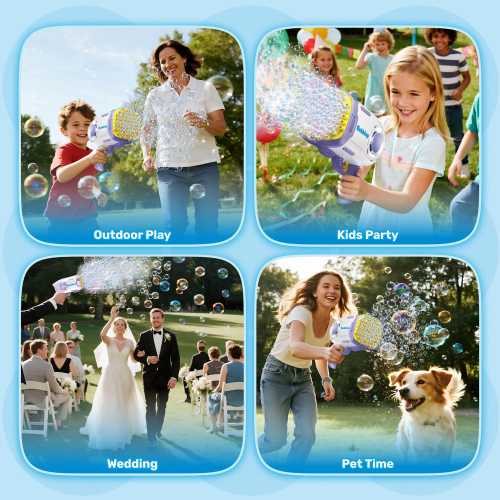 Play-Act liquid refills help keep bubble action going at events.