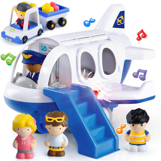 PLAY Airplane toy blue front view, inspiring imaginative play and easy grip for little hands.