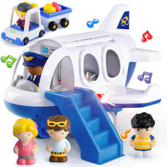 PLAY Airplane toy blue front view, inspiring imaginative play and easy grip for little hands.