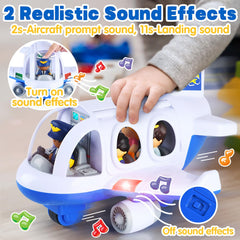 PLAY Airplane toy blue captain button creates takeoff and landing sounds.