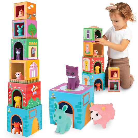 Play Brainy farm animal stacking blocks set to boost toddler motor skills