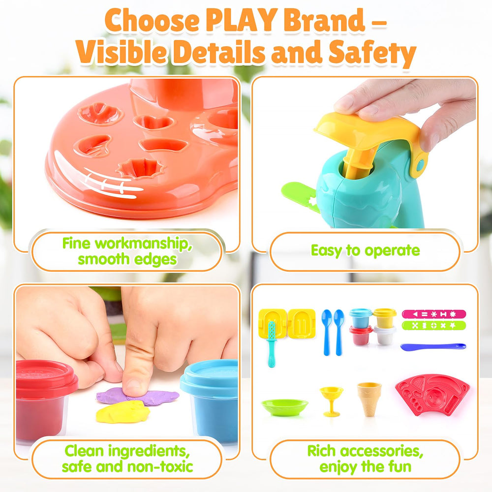 PLAY Clay Dough Set color dough jars keep colors fresh for play