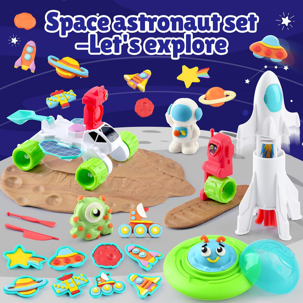 PLAY Color Dough planets molds help kids learn shapes through space-themed play