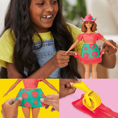Play-Doh dress-cutters shaping Barbie outfits with clean edges