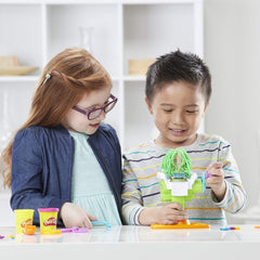 Beard styling with Play-Doh Buzz 'n Cut adds silly facial hair options.