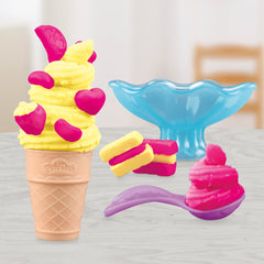 Play-Doh cone and cup attachments for pretend desserts.