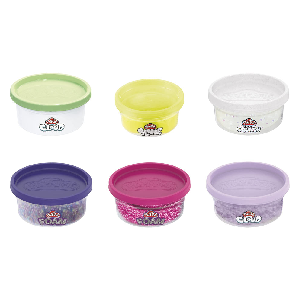 Play-Doh Crystal Crunch coconut white crackle texture with sparkle for imaginative craft.