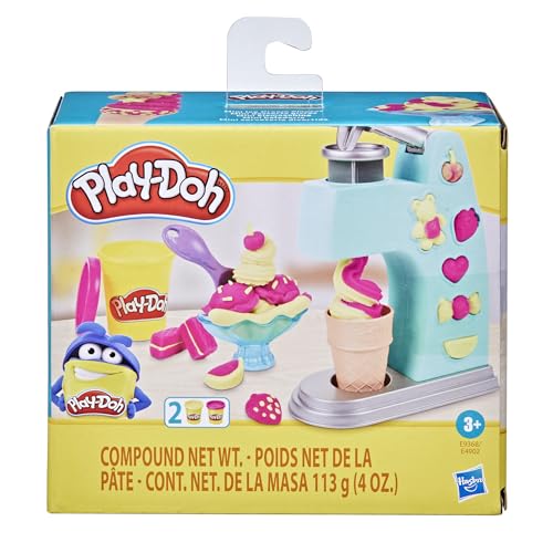 Play-Doh ice cream maker lever enables easy molding.
