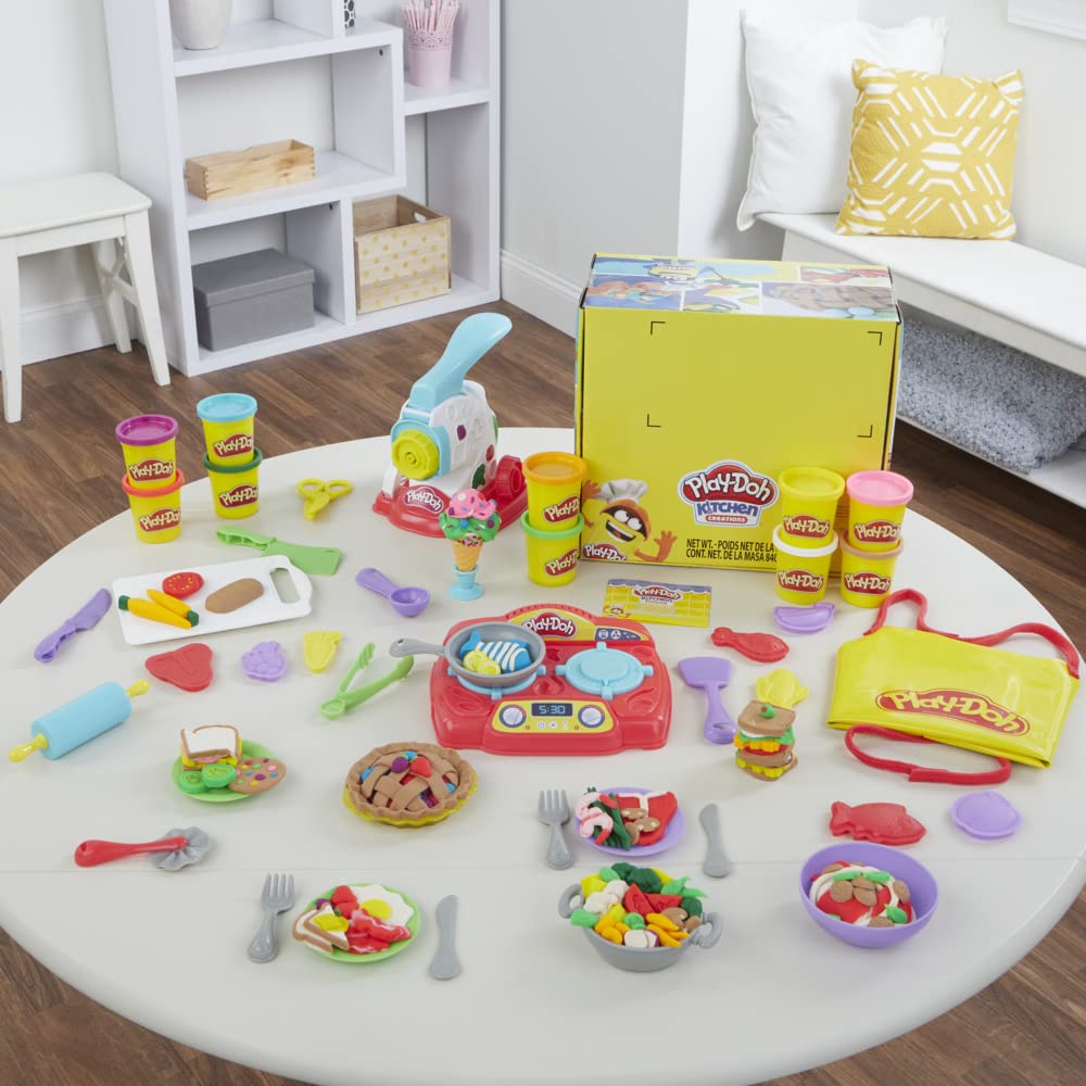 Play-Doh Kitchen Creations Super Chef Suite vibrant colors spark sensory play