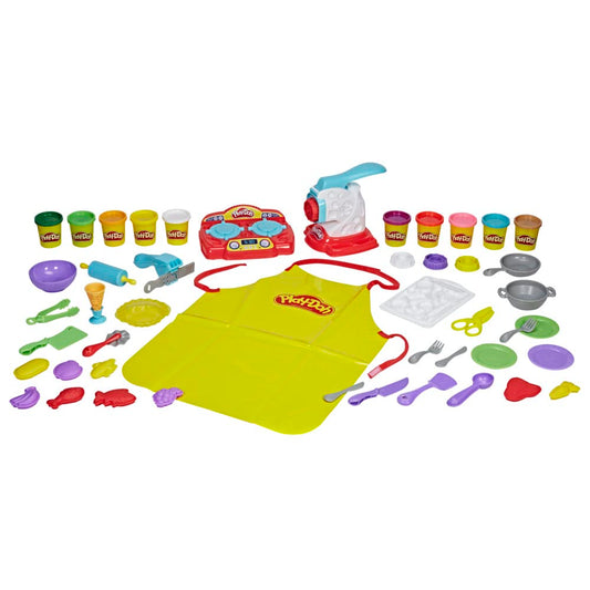 Play-Doh Kitchen Creations Super Chef Suite packaging with colorful tools for imaginative play