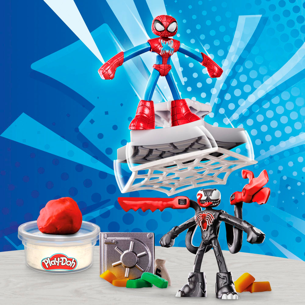 Play-Doh Marvel Spider-Man bendy figure posed for action-packed pretend play.