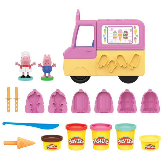 Play-Doh Peppa ice cream truck front seats scene for imaginative storytelling