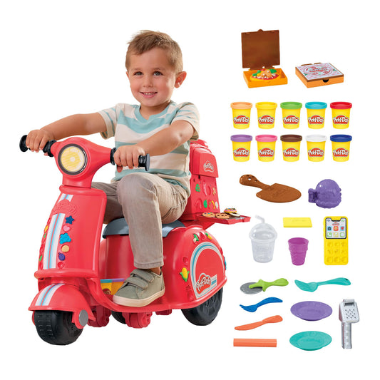 Play-Doh Pizza Delivery Scooter front view shows vibrant colors for imaginative play