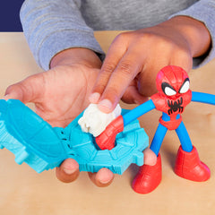Play-Doh dough roller helps achieve even dough thickness for stamping.