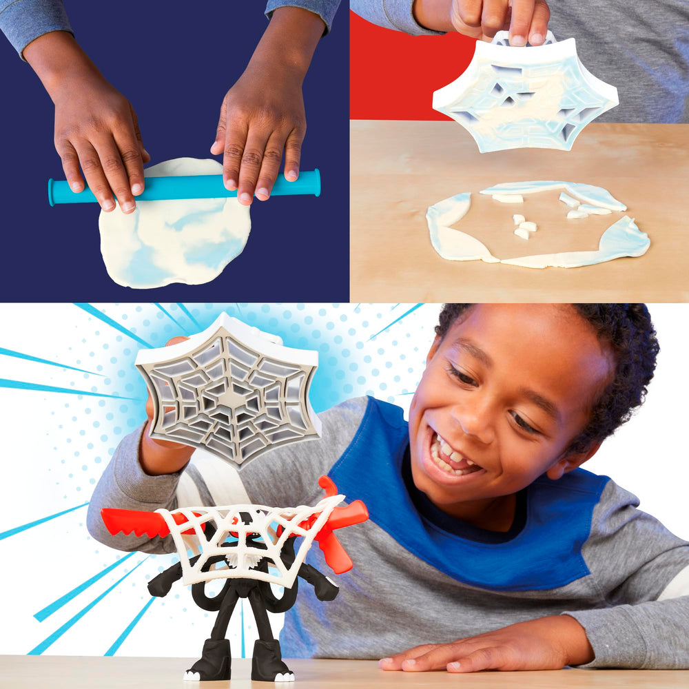 Play-Doh web shield mold to create Spider-Man accessories.