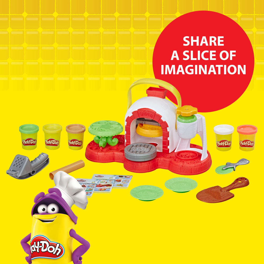 Play-Doh Stamp 'N Top crust-stamping action with dough